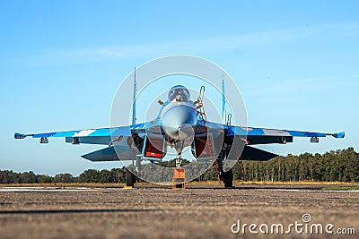 Ukrainian Air Force Sukhoi Su-27 Flanker fighter jet aircraft Editorial Stock Photo