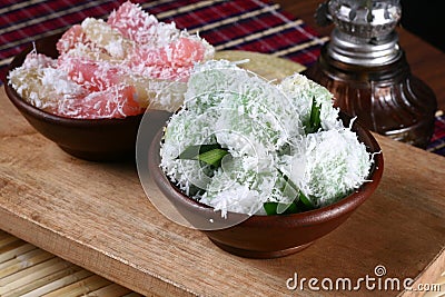 Klepon and getuk, indonesia traditional food Stock Photo