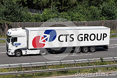 Truck with CTS Group trailer Editorial Stock Photo