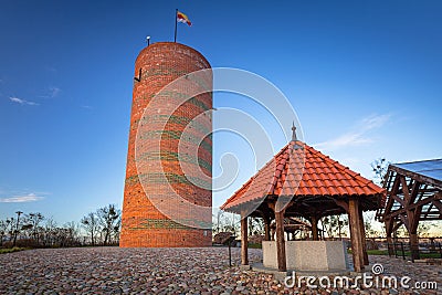 Klimek tower at the castle ruins in Grudziadz at dusk, Poland Stock Photo
