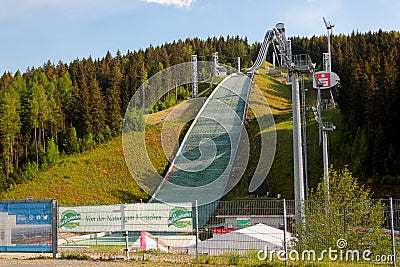 Klingenthal, Germany - May 22, 2023: Vogtland Arena, a ski jumping venue in Klingenthal, Germany. It features some of the most Editorial Stock Photo