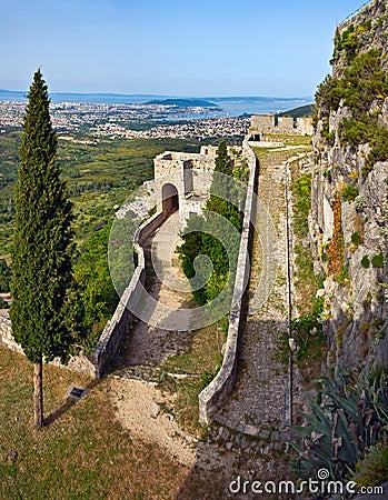 Klis - Medieval fortress in Croatia Stock Photo