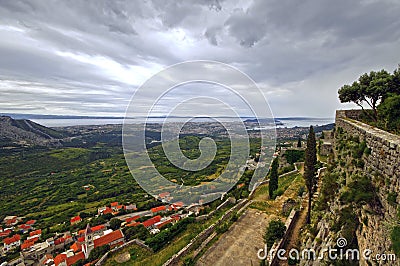 Klis - Medieval fortress in Croatia near Split in Dalmatia Stock Photo