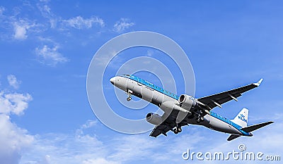 KLM Passenger Aircraft. Embraer ERJ-190 Editorial Stock Photo