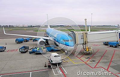 KLM Plane at airport Editorial Stock Photo