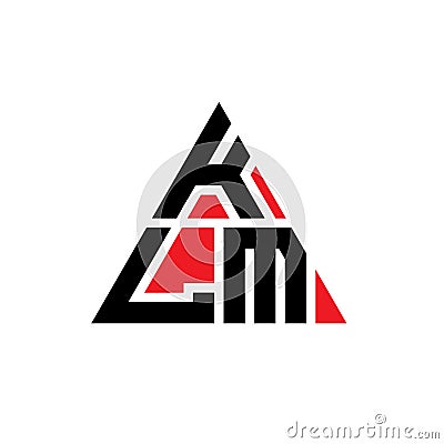KLM triangle letter logo design with triangle shape. KLM triangle logo design monogram. KLM triangle vector logo template with red Vector Illustration