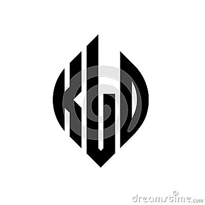 KLO circle letter logo design with circle and ellipse shape. KLO ellipse letters with typographic style. The three initials form a Vector Illustration