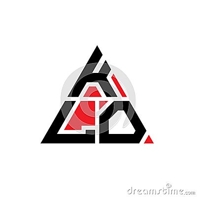 KLO triangle letter logo design with triangle shape. KLO triangle logo design monogram. KLO triangle vector logo template with red Vector Illustration