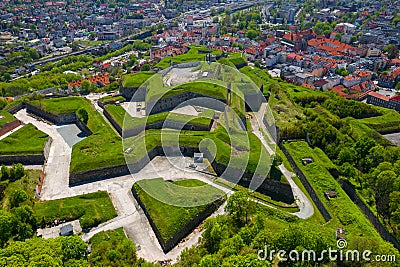 Klodzko Fortress - aerial view. Klodzko, Lower Silesia, Poland Stock Photo