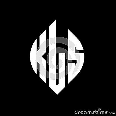 KLS circle letter logo design with circle and ellipse shape. KLS ellipse letters with typographic style. The three initials form a Vector Illustration