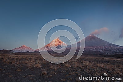 Kluchevskoy volcano Kamchatka Peninsula Stock Photo