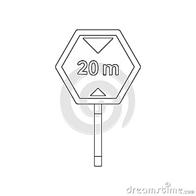 20 km speed limit colored icon. Element of road signs and junctions for mobile concept and web apps icon. Outline, thin line icon Stock Photo