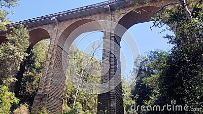 Knapsack Gully Viaduct Sandstone Bridge Stock Photo