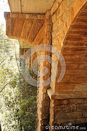 Knapsack Gully Viaduct Sandstone Bridge Stock Photo