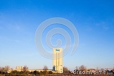 Knauf logo on their Serbian factory in Belgrade. Knauf is a German industry specialized in insulation and construction materials Editorial Stock Photo
