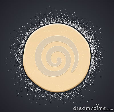 Kneading dough with flour. Vector illustration. Vector Illustration