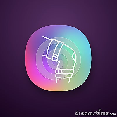 Knee brace app icon Vector Illustration