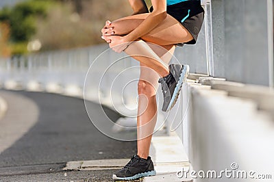 Knee injury Stock Photo