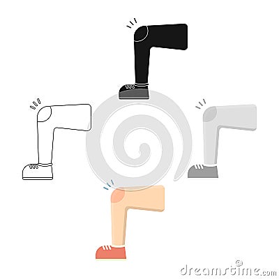 Knee injury icon cartoon,black. Single sick icon from the big ill, disease cartoon,black. Vector Illustration