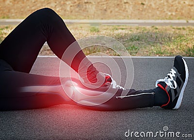 Knee injury Stock Photo