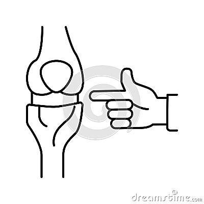 knee-joint radiology line icon vector illustration flat Vector Illustration