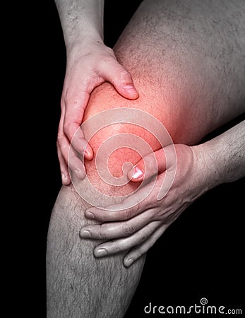 Knee pain Stock Photo