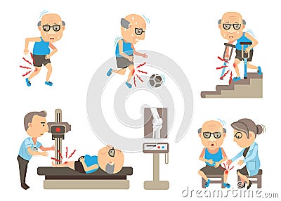 Knee Pain Vector Illustration