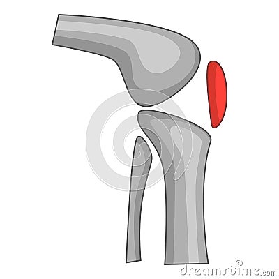 Knee replacement implant icon, cartoon style Vector Illustration