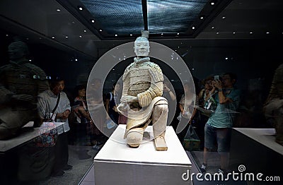 Kneeling Shoot Terracotta Warrior Editorial Stock Photo