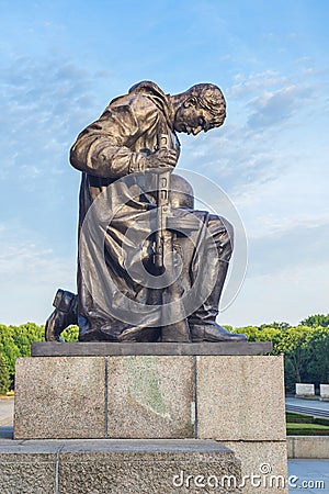 Kneeling soldier Stock Photo