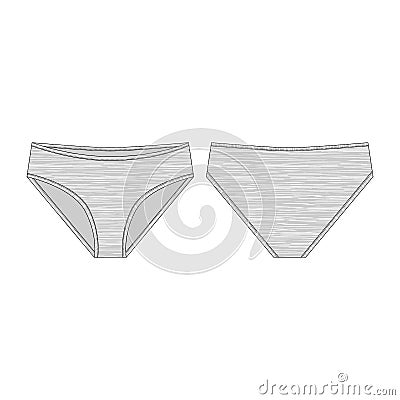 Knickers in melange fabric for girls isolated on white background Cartoon Illustration