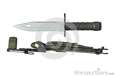 Knife army metal weapon, side view Stock Photo