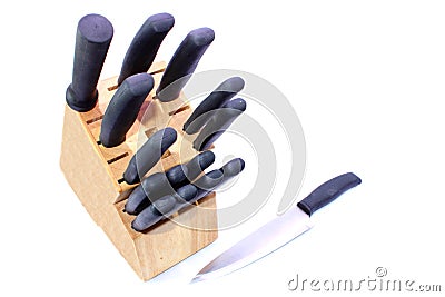 Knife Block Stock Photo