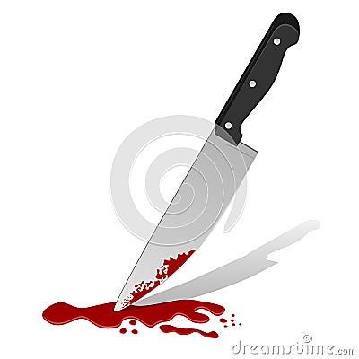 Knife with blood Vector Illustration