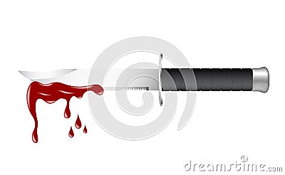 Knife with blood Vector Illustration