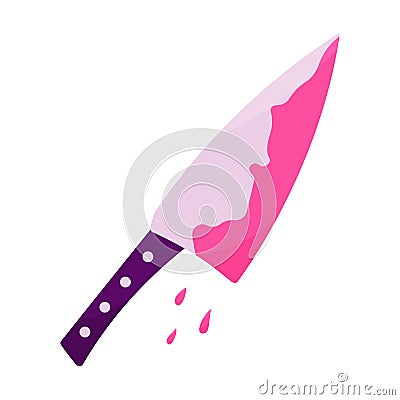 knife blood halloween drops cut icon element Vector Illustration