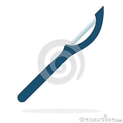 Knife for cleaning potatoes vector flat material design isolated object on white background. Vector Illustration