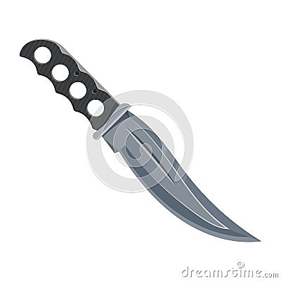 Knife or combat dagger, military blade weapon Vector Illustration
