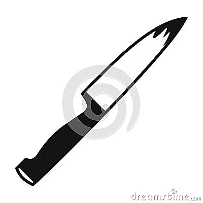 Knife covered with blood black simple icon Vector Illustration