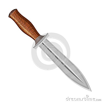 Knife dagger, pocketknife blade or csgo dirk sword Vector Illustration