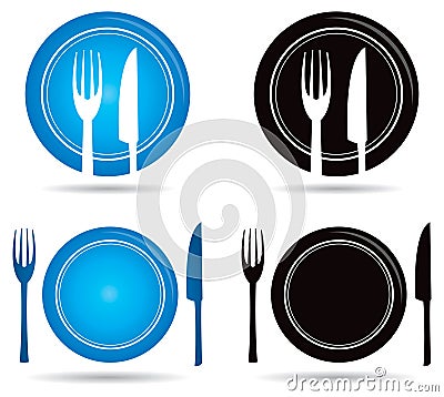 Knife Fork Logo Vector Illustration