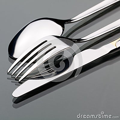 Knife, fork, spoon Stock Photo