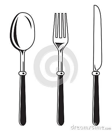 Knife, fork spoon Vector Illustration