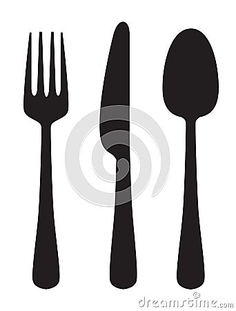 Knife, fork and spoon Vector Illustration