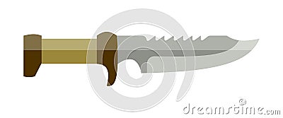 Knife hunter military tourist universal metal flat Vector Illustration