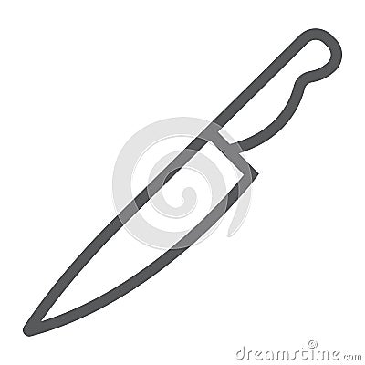 Knife line icon, kitchen and cooking, cook Vector Illustration