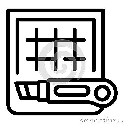 Knife plotter icon outline vector. Data device Stock Photo