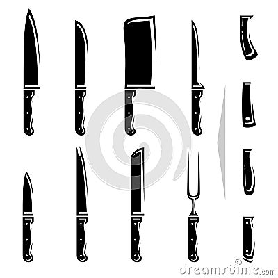 Knife set. Vector Vector Illustration