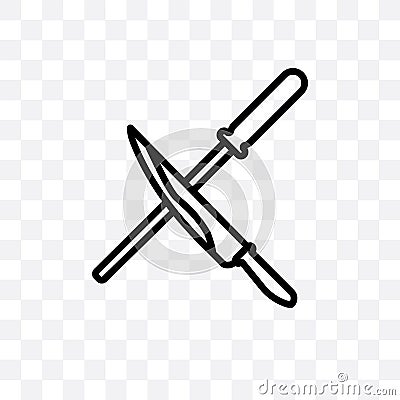 knife sharpener vector linear icon isolated on transparent background, knife sharpener transparency concept can be used for web an Vector Illustration