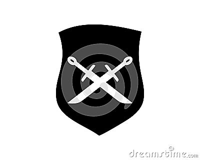 knife and shield combination logo set. premium vector design. simple design and very stunning. . Vector Illustration